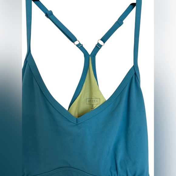 Athleta Women’s Medium Shorebreak Swim Dress Beach Summer Teal Racerback - Picture 2 of 8